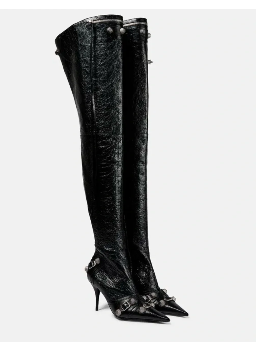 Balenciaga Black Over-the-Knee Cagole Boots